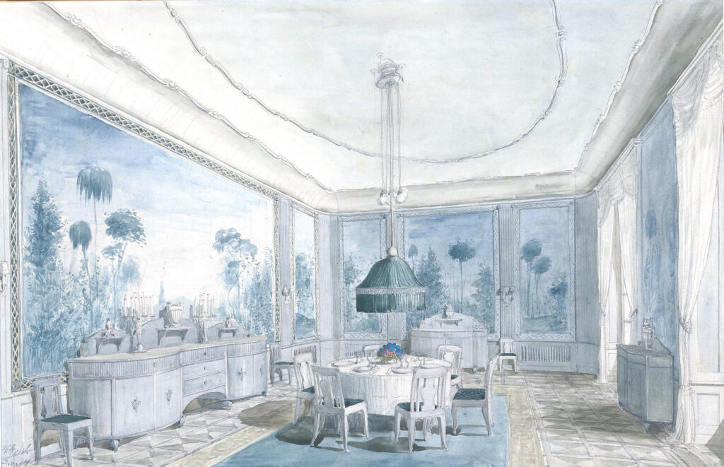 Malerei: Wohnzimmer der Villa Kunheim in Berlin-Wannsee