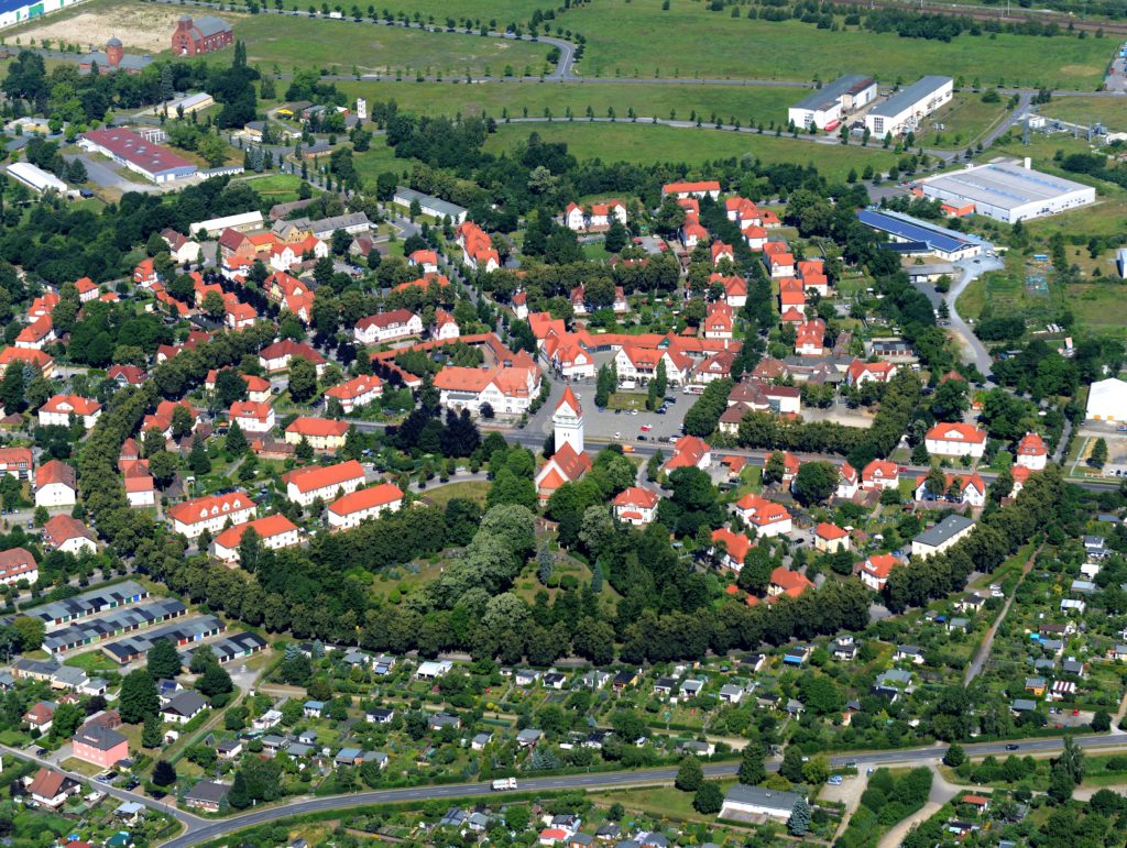 Luftbild der Gartenstadt Marga