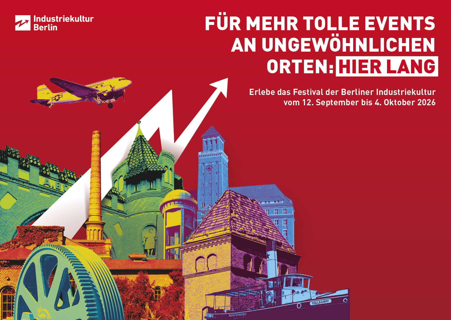 Bärenquell Brauerei, Andreas FranzXaver Süß | Naturschutzzentrum Ökowerk Berlin, Andreas Schmidt | Deutsches Technikmuseum Rosinenbomber, SDTB C. Kirchner | Natur Park Südgelände, Andreas FranzXaver Süß | Optische Anstalt Goertz, Andreas FranzXaver Süß | Reinickendorf Borsig Werke, Andreas FranzXaver Süß | Westhafen, Andreas FranzXaver Süß