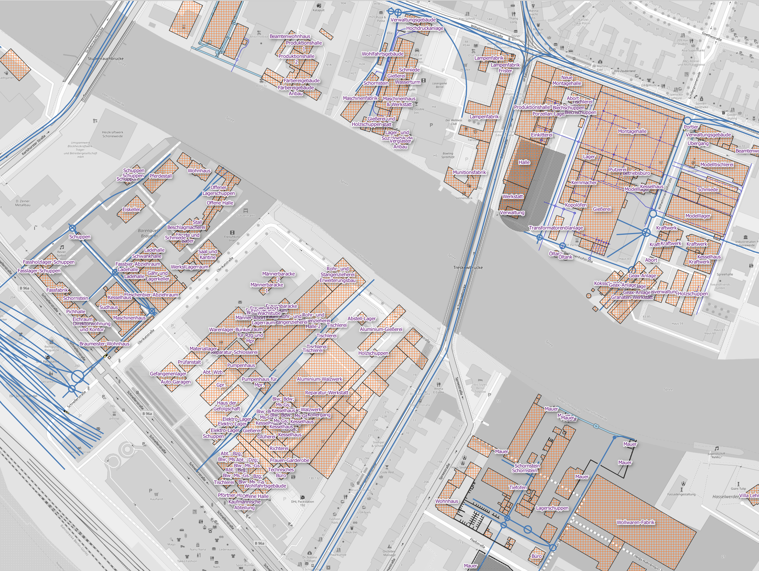 Historische Betriebe entlang der Spree in Berlin-Schöneweide | © bzi, Jannis Petersen